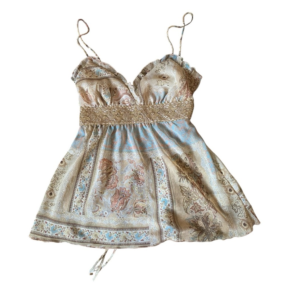 Floral Print Spaghetti Strap Top Unnamed Brand Size Small